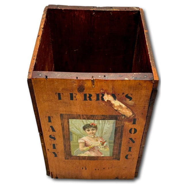 Rare & Unusual Late 19th Century Antique American Quack Medicine Wood Shipping Box With Chromo Lithographs For Sale - Image 15 of 18