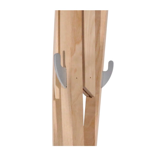 Wood Architectural Designer Folding Coat Tree Rack Retailed by Stillfried N. Y. C. For Sale - Image 7 of 12