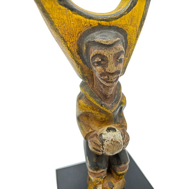 African Painted Soccer Player Slingshot For Sale - Image 4 of 6
