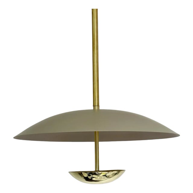 Minimalist Brass Pendant - Handcrafted Metal Lighting Fixture For Sale