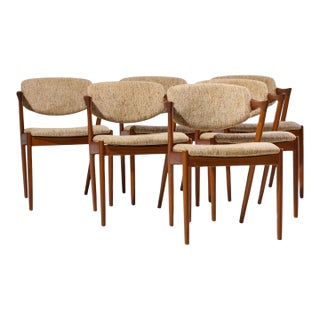 Kai Kristiansen Model 42 Mid Century Danish Teak Z Dining Chairs - Set of 6 For Sale
