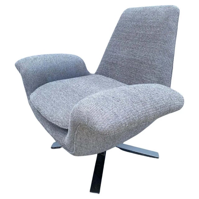 Nicos Zographos Attributed Swivel Winged Armchair For Sale - Image 11 of 11