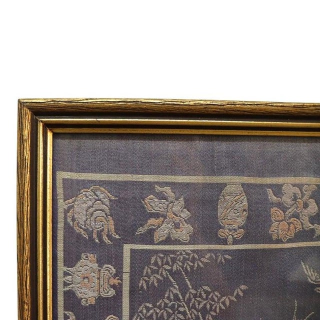 Textile Chinese Intricately Hand Embroidered Genre Scene Framed Silk Panel 20thC For Sale - Image 7 of 10