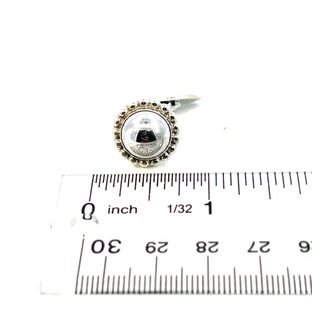 1990s Pair of George Jensen Estate Round Beaded Mens Cufflinks Silver For Sale In New York - Image 6 of 9