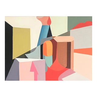 2024 Contemporary 'Goes Up, Comes Down' Abstract Still Life Acrylic Painting by Irish Artist Jenny Belton, Unframed For Sale