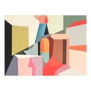 2024 Contemporary 'Goes Up, Comes Down' Abstract Still Life Acrylic Painting by Irish Artist Jenny Belton, Unframed