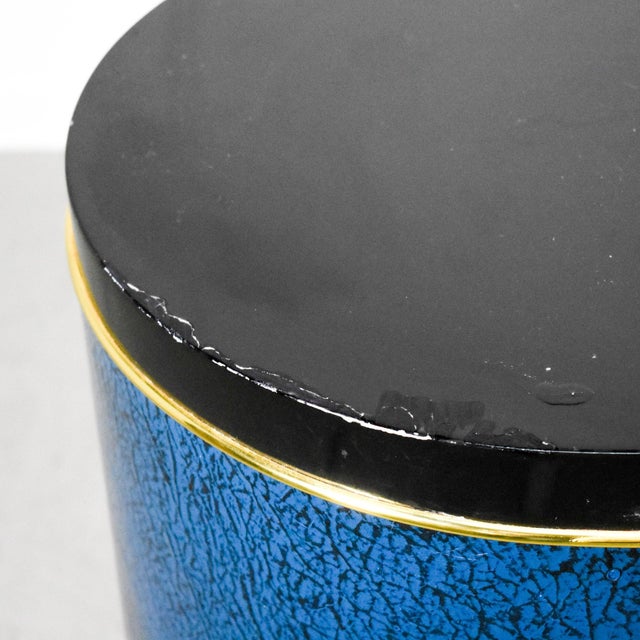 1970s Post Modern Springer Style Faux Snakeskin and Brass Console Table For Sale - Image 5 of 6