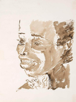 Portrait of an African Woman, 20th Century, Watercolour on Paper