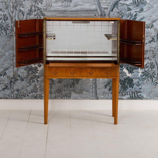 Mid 20th Century Swedish Art Deco Birchwood Marquetry Bar Cabinet For Sale - Image 13 of 18