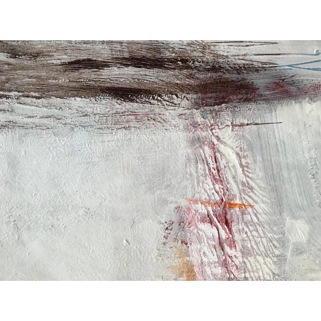 Patricia Zippin "White Orange and Red" 1980s Acrylic Abstract Painting