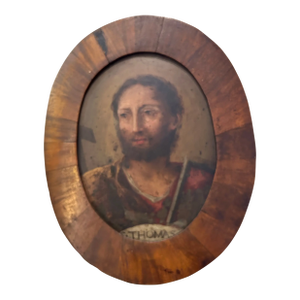 Mid 18th Century Antique Portrait of Saint Thomas, Framed