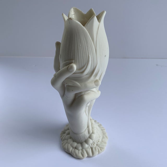 Hand Sculpture Holding Lily For Sale - Image 4 of 8