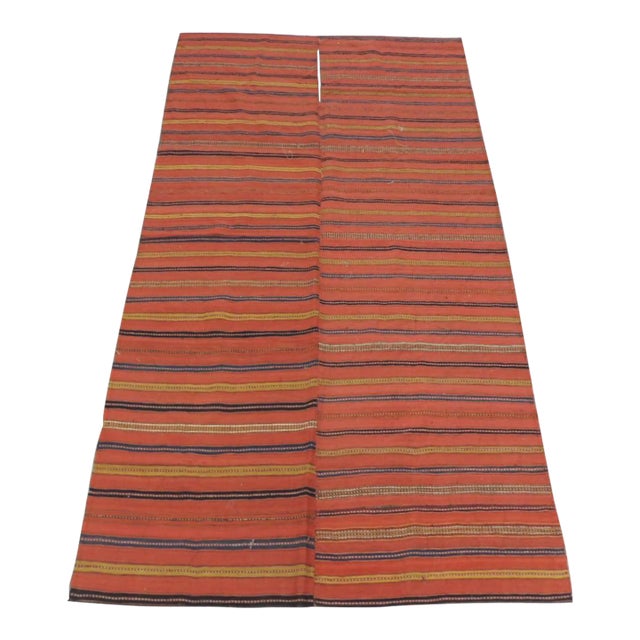 Vintage Turkish Colorful Stripes Woven Textile Panel For Sale