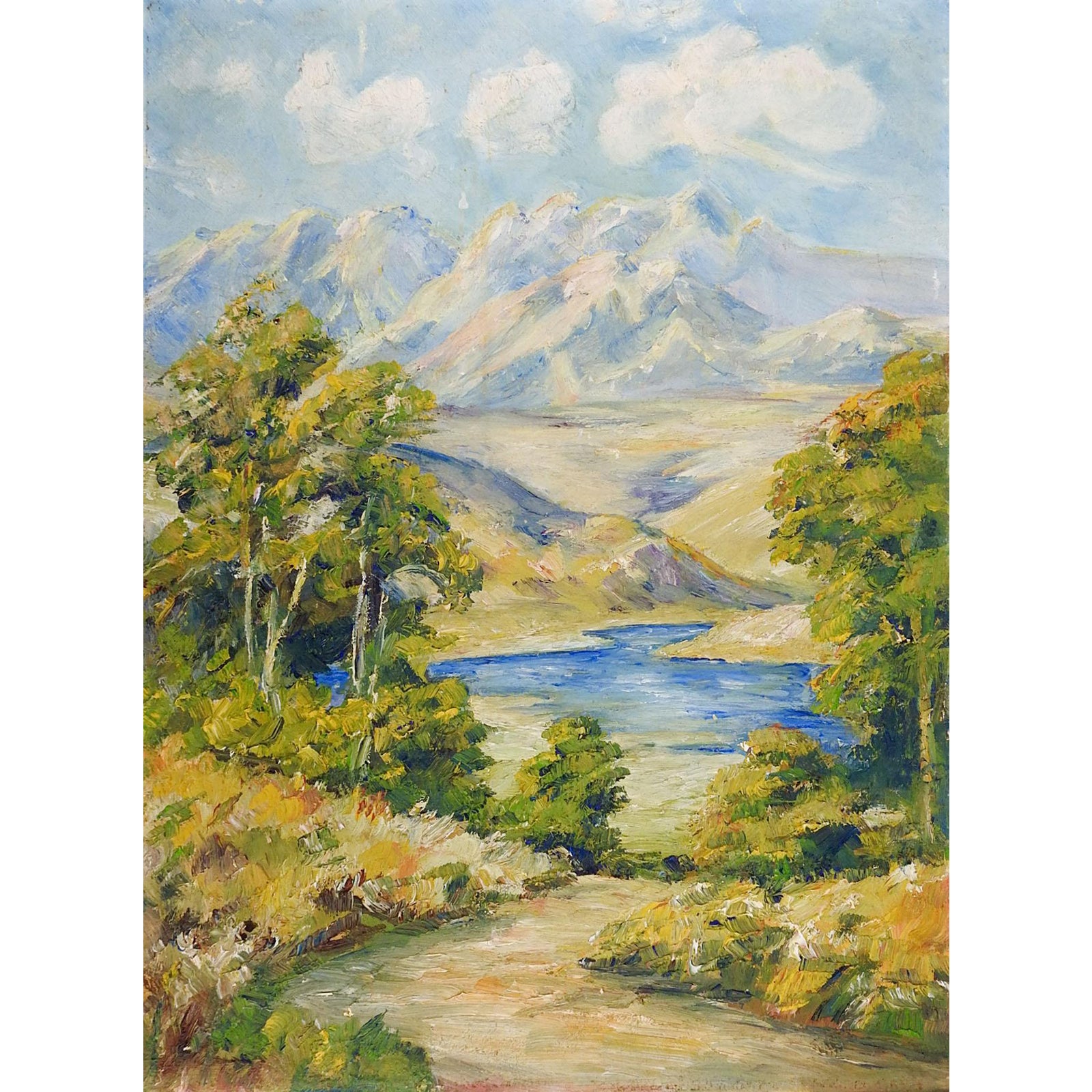 Impressionist Mountain Landscape Painting Chairish