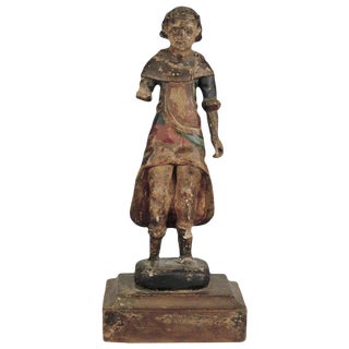 19th Century Carved Wood Youth For Sale