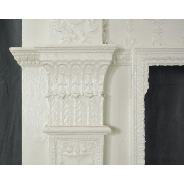 Mid 20th Century Antique Victorian White Wooden Fireplace Mantel For Sale - Image 5 of 12
