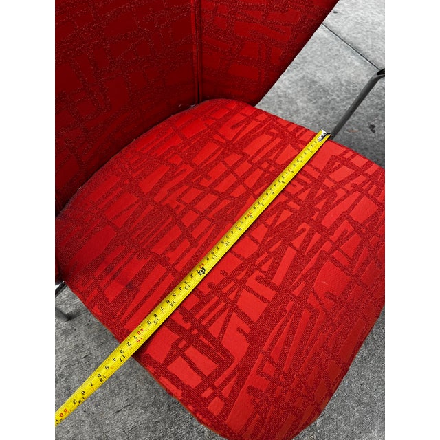 1970s Pair of Red Abstract Coalesse Steelcase Accent Chairs For Sale In Atlanta - Image 6 of 11