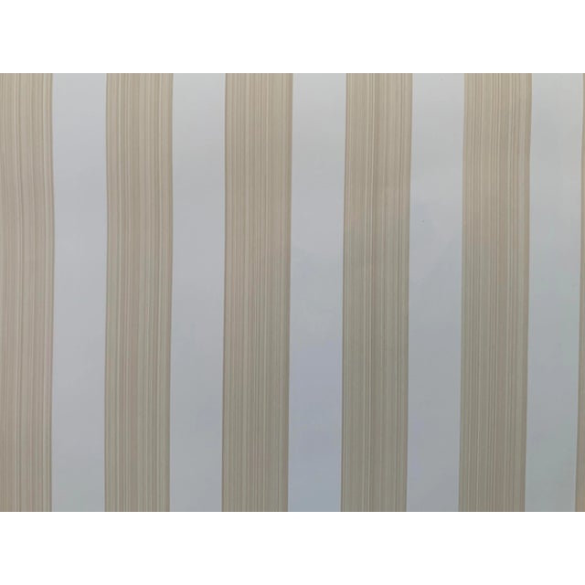 Farrow & Ball Closet Stripe Beige and Cream Wallpaper For Sale