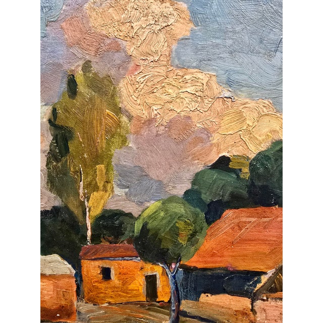 Red Minas Avetisyan- Red Roof Top Farm House in an Armenian Landscape-Oil Painting For Sale - Image 8 of 12