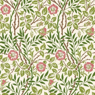 Morris & Co Sweet Briar Wallpaper in Boughs/Rose For Sale