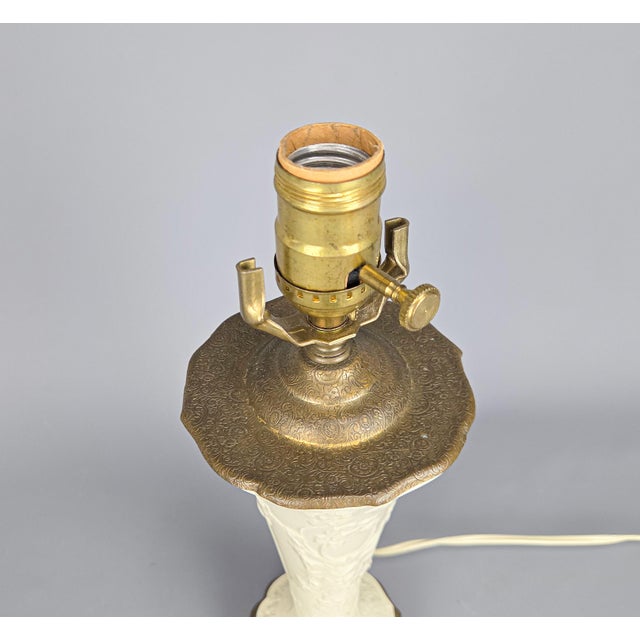 Early 20th Century Antique Wedgwood Ceramic and Bronze Lamp For Sale - Image 5 of 8