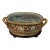 Vintage Chinoiserie Gilt & Iron-Red Oval Porcelain Fishbowl Planter on Original Wood Stand For Sale