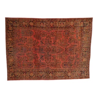 1930s Vintage Persian Sarouk Rug 8'10" X 11'10" For Sale