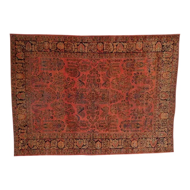 1930s Vintage Persian Sarouk Rug 8'10" X 11'10" For Sale