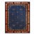 1920s Navy Blue Floral Art Antique Chinese Peking Rug 9'0" X 11'6" Knotted Wool Carpet For Sale