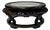 8.25" Oriental Brown Wood Marble Round Table Top Stand Riser For Sale