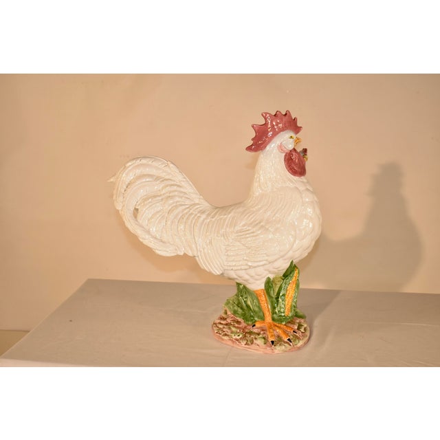 VIETRI Vintage Ceramic Vietri Rooster and Hen Sculpture, Circa 1980's For Sale - Image 4 of 15