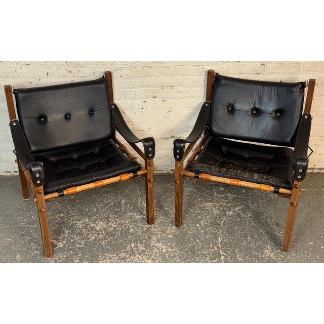 Rare Mid-Century Safari Chairs After Arne Norell For Sale - Image 15 of 15