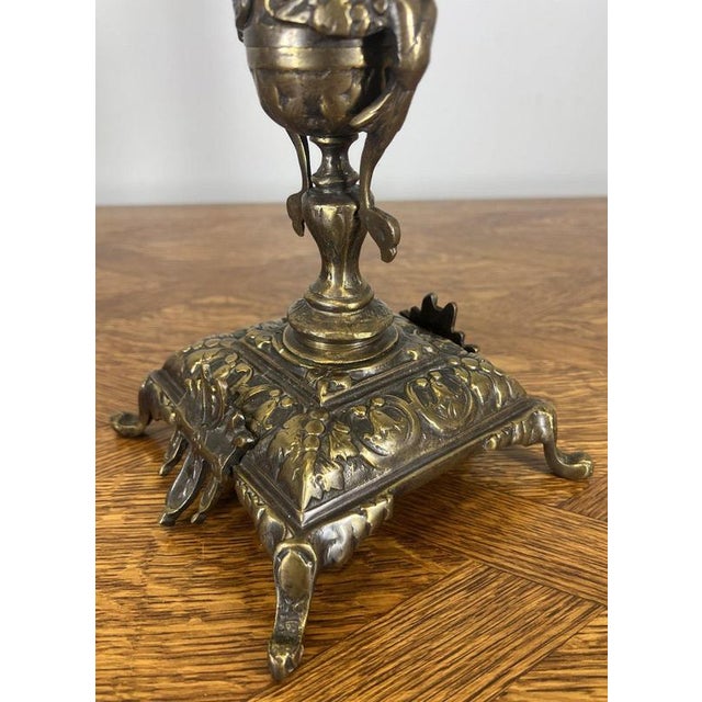 Vintage French Mantel Clock Garniture with Candelabras, Set of 3 For Sale - Image 17 of 18