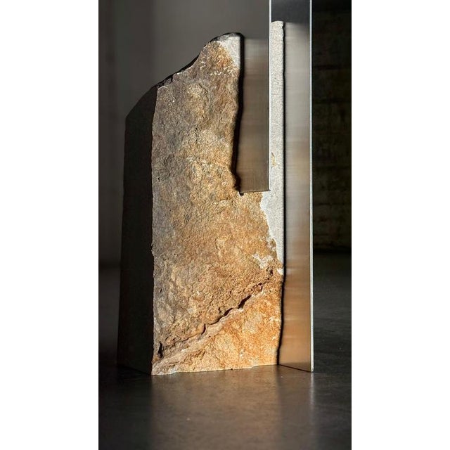 Tau Coffee Table in Raw Aluminum & Aurisina Marble by D´ARK Atelier For Sale - Image 14 of 18