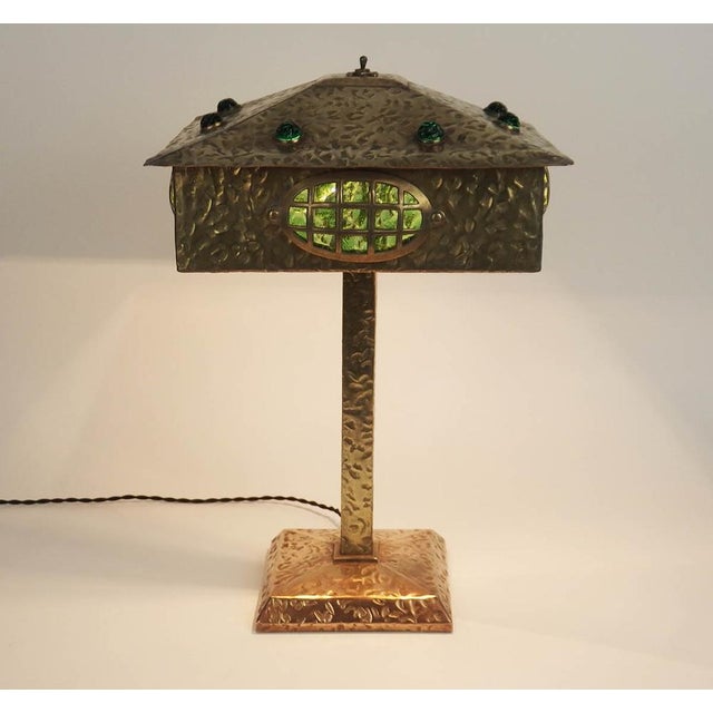 Antique Lamp in Brass and Glass, 1920s For Sale - Image 3 of 13