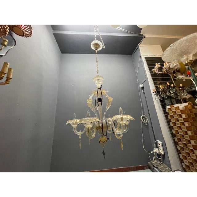 Glass Venetian Murano Glass Chandelier, 1960s For Sale - Image 7 of 18