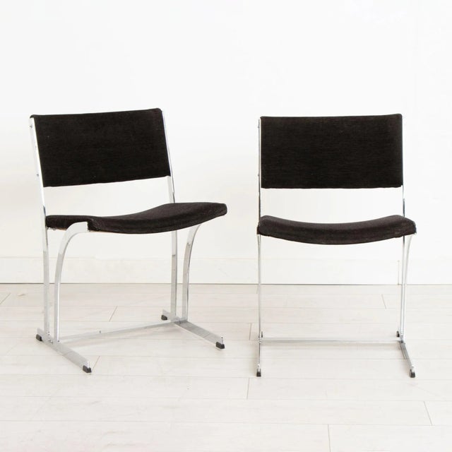 1970s Mid-Century Dining Chairs in Chrome by Richard Young, 1970s, Set of 4 For Sale - Image 5 of 10