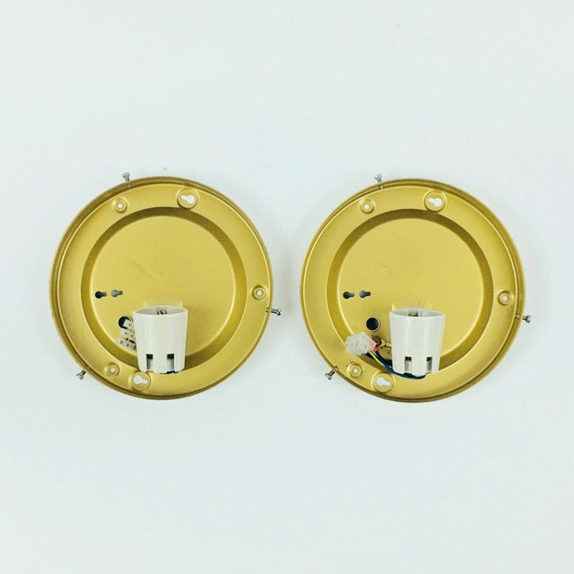 1970s Mid-Century Modern Amber Bubble Glass Wall Lights/Sconces by Helena Tynell for Limburg - a Pair For Sale - Image 9 of 9