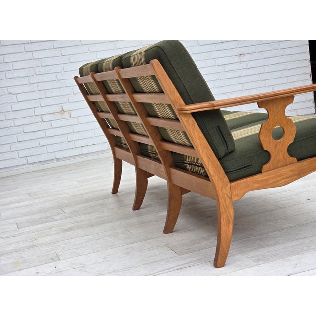 Vintage Danish Three-Seater Sofa in Green Furniture Wool, 1970s For Sale - Image 12 of 18