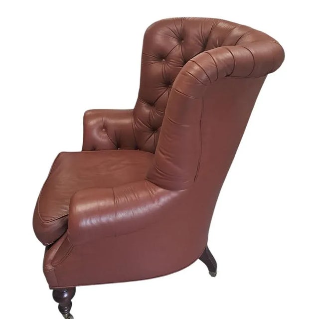 Top quality Lillian August leather English Writer's style chair in excellent original condition. This is a large roomy...