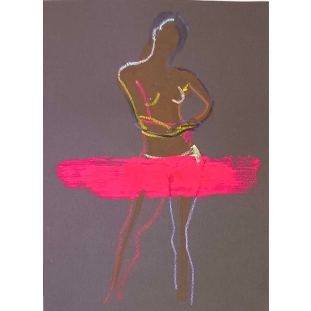 Hidden From View #6 Gesture Figurative Mixed Media Painting on Paper For Sale