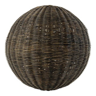 Large Vintage Decorative Wicker Ball For Sale