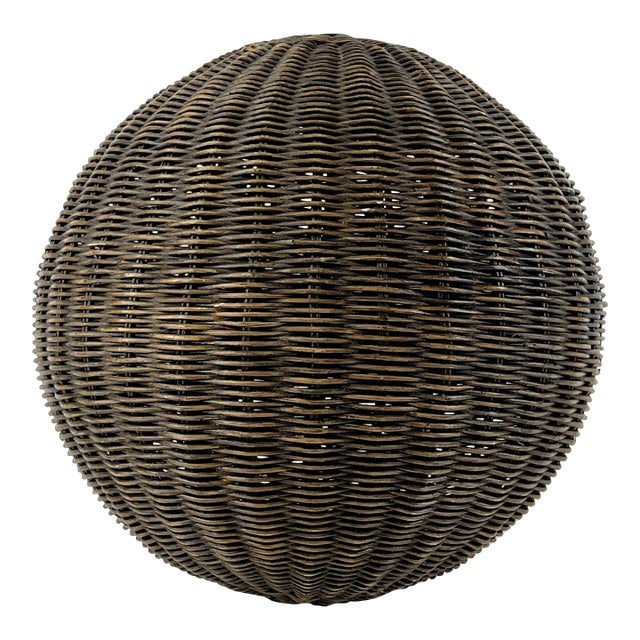 Large Vintage Decorative Wicker Ball For Sale