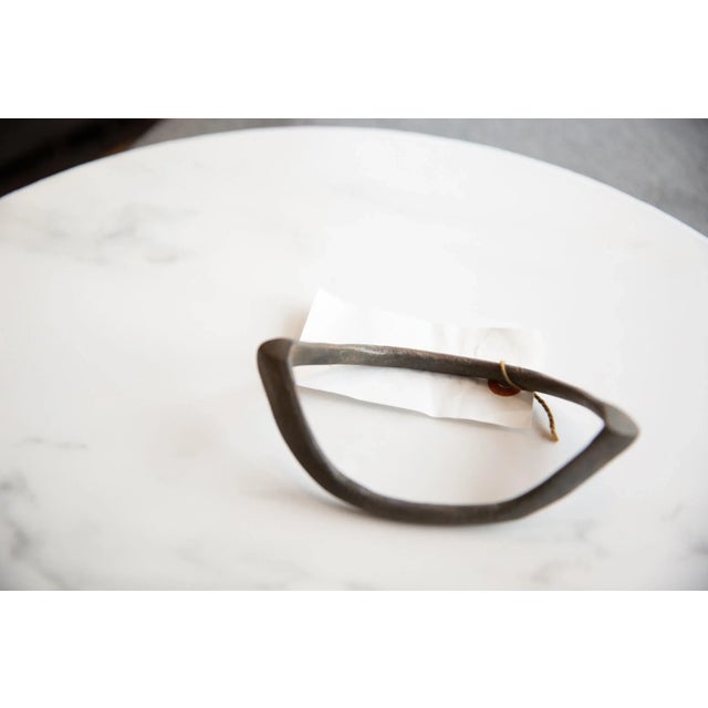 1950s Vintage African Bronze Curved Artifact For Sale - Image 5 of 8