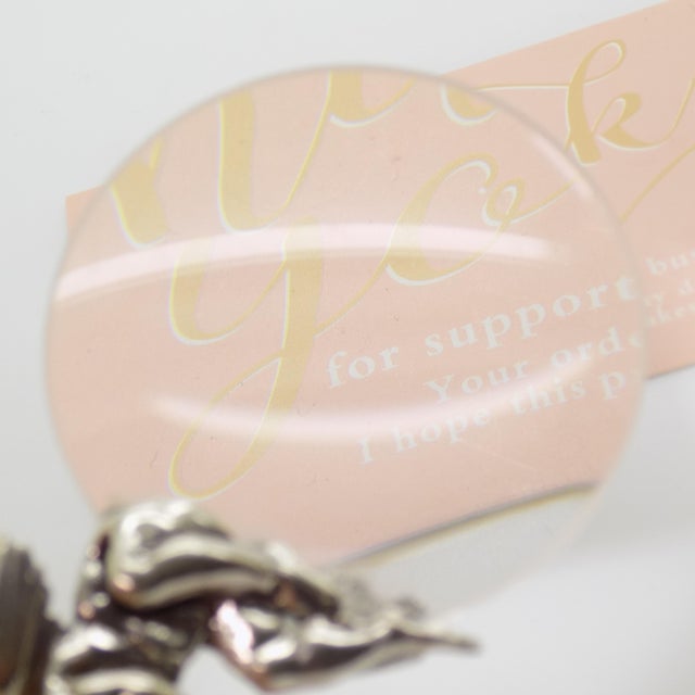 Silver Vintage Italian Handmade Genuine Silver & Glass Purse Magnifier With Hallmarked Angel Handle For Sale - Image 8 of 10