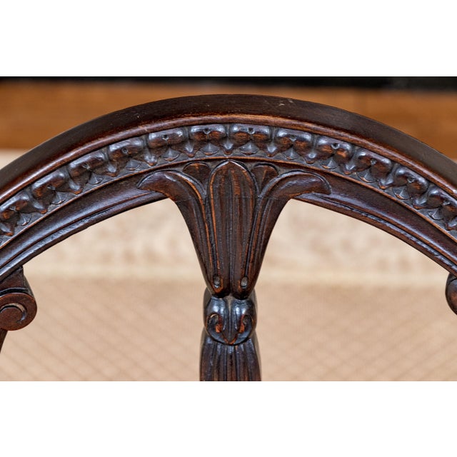 Late 19th Century 19th Century George III Hepplewhite Style Carved Mahogany Shield Back Arm Chair For Sale - Image 5 of 12