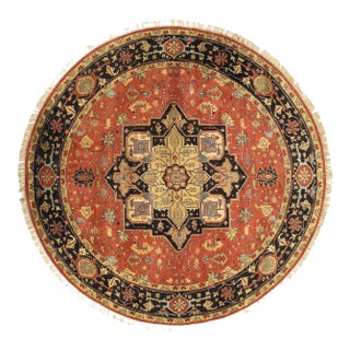 Pasargad DC Fine Hand Knotted Persian Serapi Design Round Rug For Sale