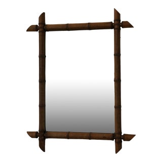 Antique French Faux Bamboo Mirror For Sale