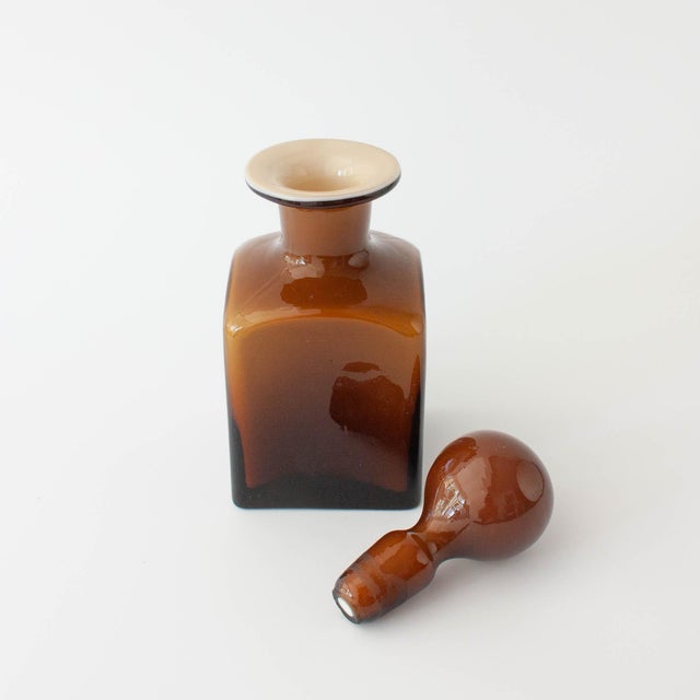 Vintage Portuguese Opaline Glass Bottles, 1960s, Set of 2 For Sale - Image 15 of 18