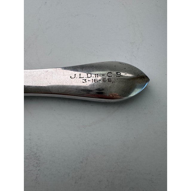 A handsome and well proportioned bottle opener from Italy. Solid sterling handle. Engraved " JLD-CB 3-16-68", marked...